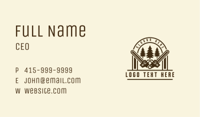 Chainsaw Tree Logger Business Card Image Preview