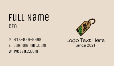 Coffee Plant Tag Business Card Image Preview