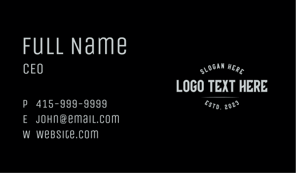 Masculine Urban Wordmark Business Card Design Image Preview
