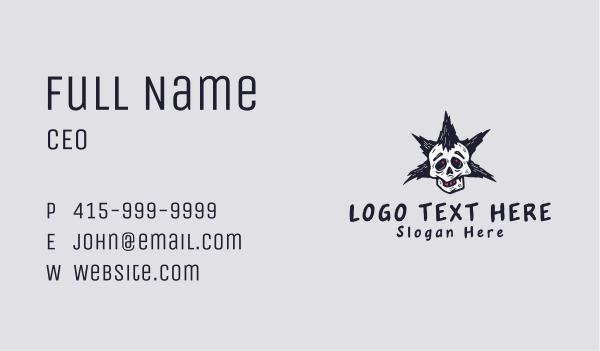 Halloween Punk Skull Business Card Design Image Preview