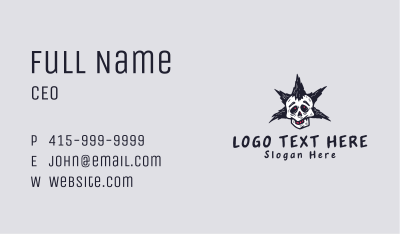 Halloween Punk Skull Business Card Image Preview