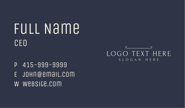 Classy Professional Wordmark Business Card Design Image Preview
