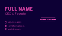 Neon Strip Light Wordmark Business Card Image Preview