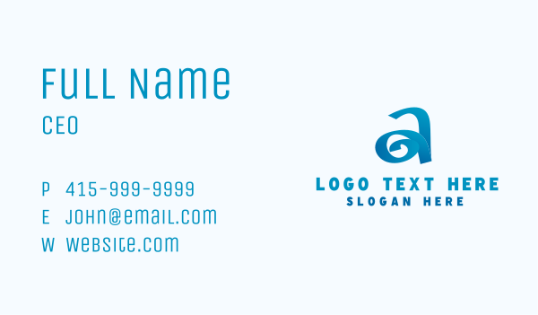 Letter A Resort Swirl Business Card Design Image Preview