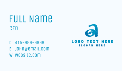 Letter A Resort Swirl Business Card Image Preview