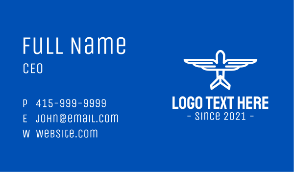 Minimalist Airplane Wings Business Card Design Image Preview