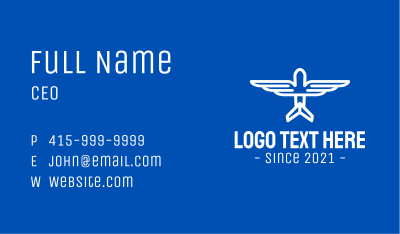 Minimalist Airplane Wings Business Card Image Preview