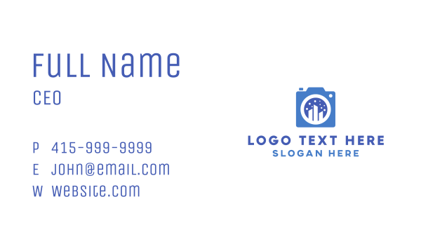 Blue City Camera Business Card Design Image Preview