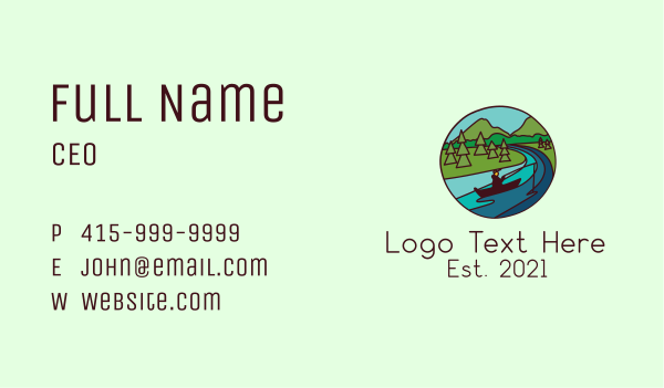 Outdoor River Campsite Business Card Design Image Preview