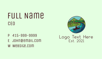 Outdoor River Campsite Business Card Image Preview