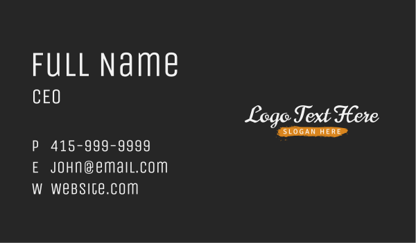 Casual Style Wordmark Business Card Design Image Preview