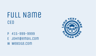 Blue Plumber Emblem Business Card Image Preview