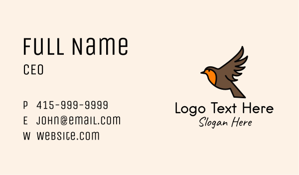 Flying Sparrow Bird Business Card Design Image Preview