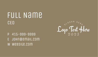 Elegant Cursive Wordmark Business Card Image Preview