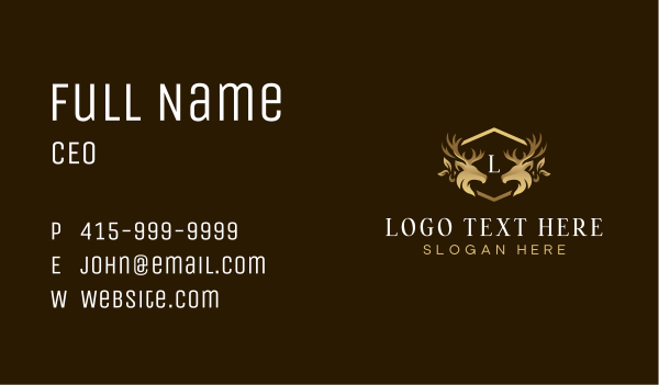 Luxury Deer Crest Business Card Design Image Preview