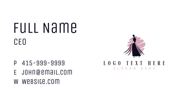 Woman Fashion Gown Business Card Design Image Preview