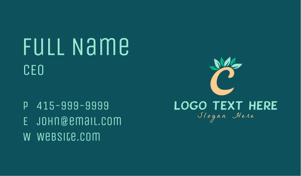 Eco Leaves Letter C Business Card Design Image Preview