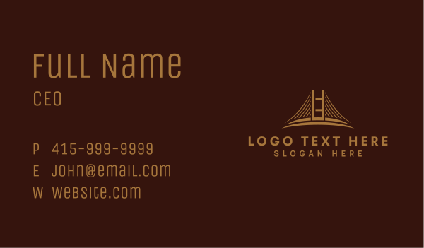 Gold Bridge Infrastructure Business Card Design Image Preview