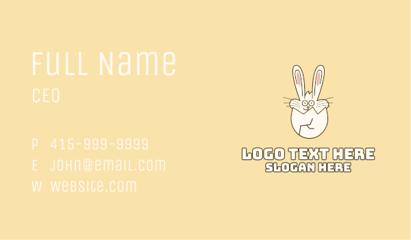 Bunny Rabbit Cracked Egg Business Card Design Image Preview