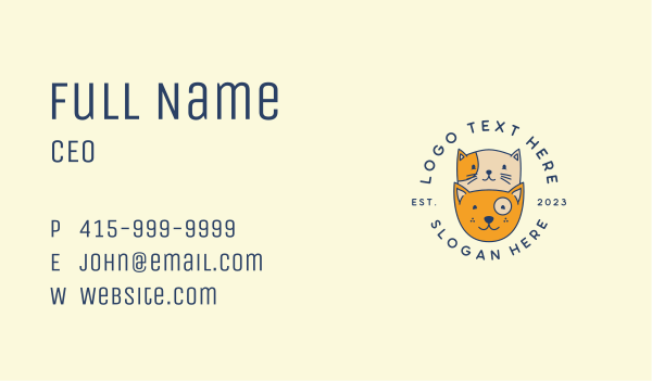 Cat Dog Pet Care Clinic Business Card Design Image Preview