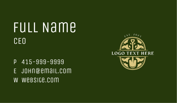 Yard Landscaping Shovel Business Card Design Image Preview