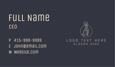 Wrench Repairman Hand  Business Card
