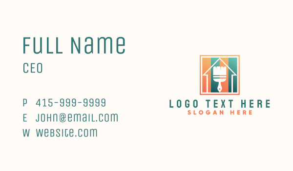 Square House Paint Brush  Business Card Design Image Preview