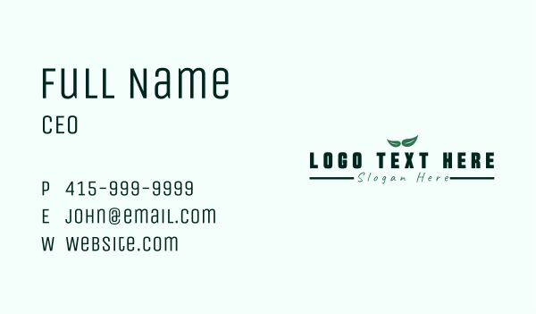 Herbal Leaf Wordmark Business Card Design Image Preview