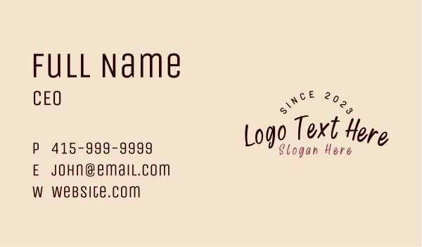 Generic Classic Wordmark Business Card Design Image Preview