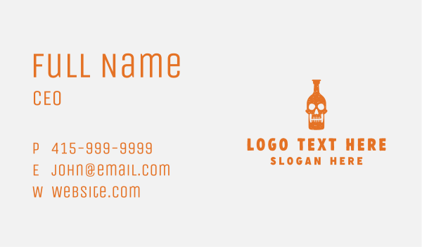 Skull Alcohol Bottle Business Card Design Image Preview