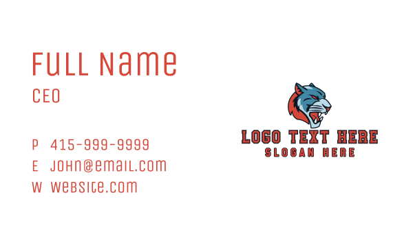 Cougar Gaming Team Business Card Design Image Preview