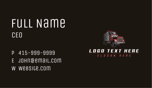Truck Cargo Vehicle Business Card Design Image Preview