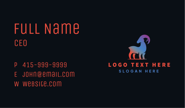 Gradient Wild Goat Business Card Design Image Preview