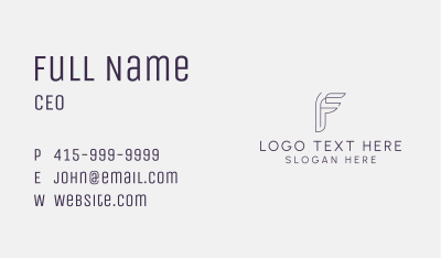 Startup Business Letter F Business Card Image Preview