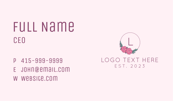 Decorative Flower Wreath Business Card Design Image Preview