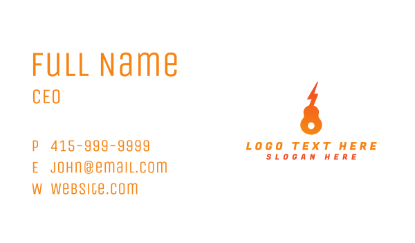 Electric Guitar Business Card Design Image Preview