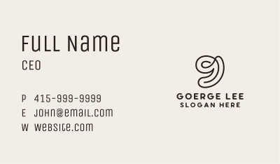 Doodle Creative Agency Letter G Business Card Image Preview