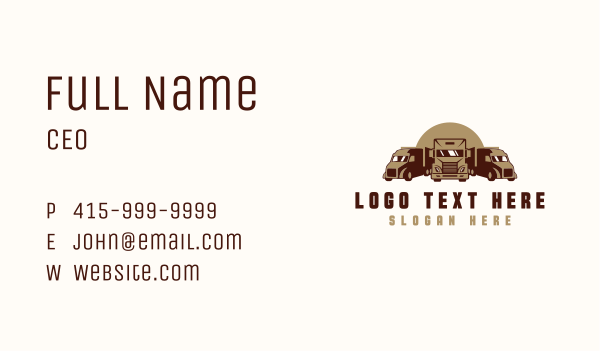 Trailer Truck Distribution Business Card Design Image Preview
