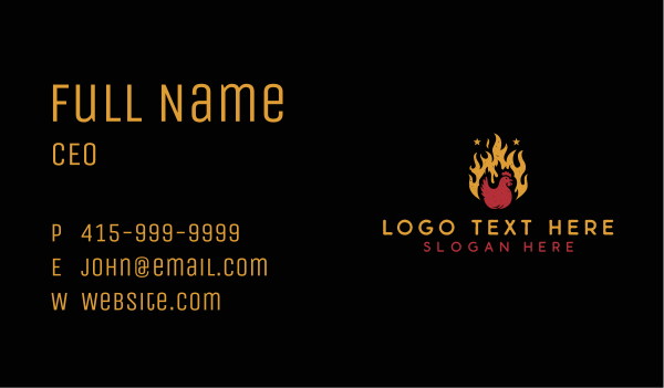 Chicken Flame Grill Business Card Design Image Preview
