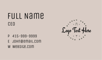 Hipster Winery Wordmark Business Card Image Preview