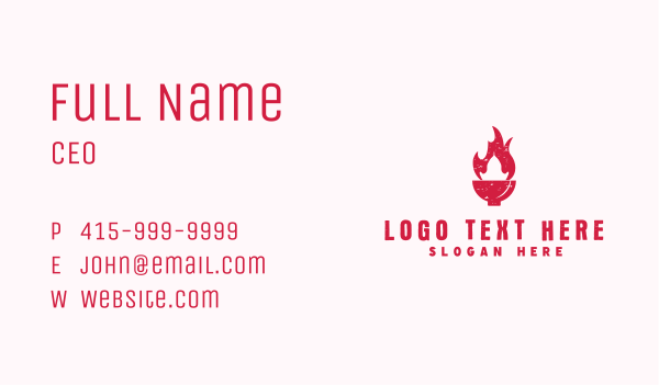 Hot Fire Bowl Business Card Design Image Preview