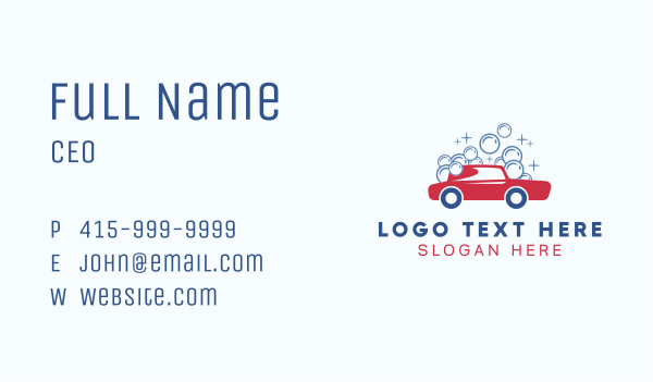 Automotive Car Wash Bubbles Business Card Design Image Preview