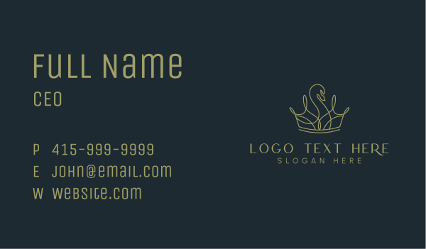 Luxury Swan Crown Business Card Design Image Preview