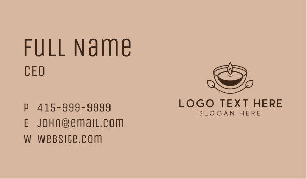 Tea Light Candle Spa  Business Card Design Image Preview