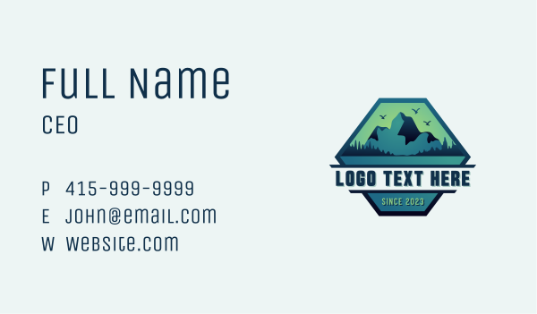 Mountaineering Hiking Camp Business Card Design Image Preview