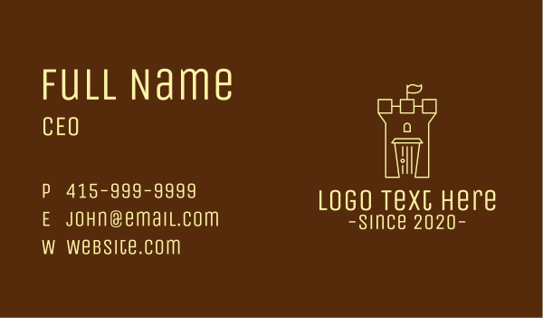 Castle Coffee Cup Business Card Design Image Preview