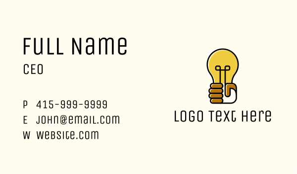 Lightbulb Hand Idea Business Card Design Image Preview