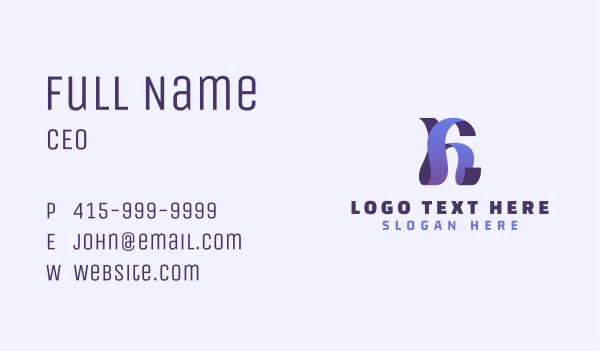 Violet Software Letter H Business Card Design Image Preview