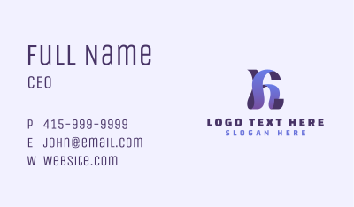 Violet Software Letter H Business Card Image Preview