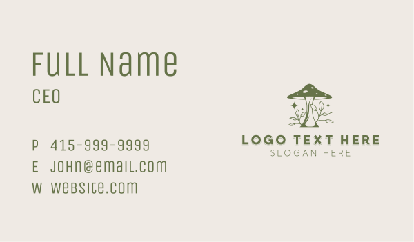 Organic Mushroom Gardening  Business Card Design Image Preview